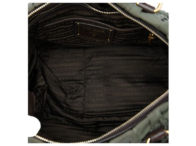 Bolsa Prada Green Tessuto Gaufre Satchel Verde Verde oliva - vista 4