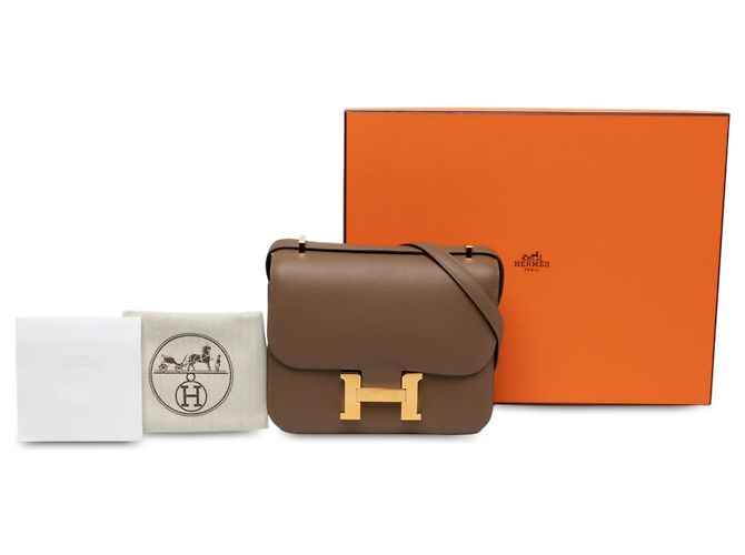 Hermès Brown Mini Chevre Mysore Constance 18 Castaño - vista 6