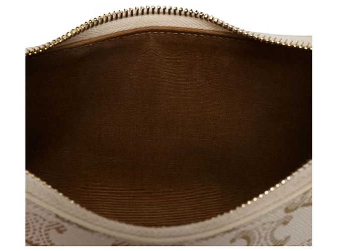 Céline Borsa a tracolla Celine Ava in tela rivestita Triomphe bianca Medium Bianco - vista 4