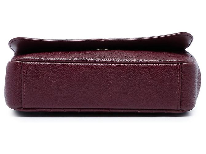 Chanel Red Small Quilted Caviar CC Filigree Flap Roja Burdeos - vista 3