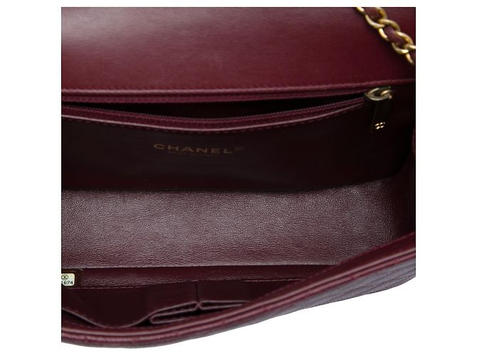 Chanel Red Small Quilted Caviar CC Filigree Flap Roja Burdeos - vista 4