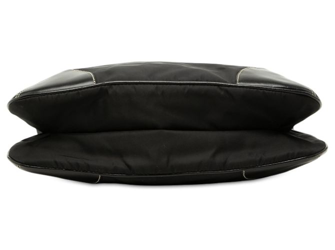 Borsa a tracolla Prada in Tessuto con rifiniture in Vitello nero e chiusura a zip - vista 3