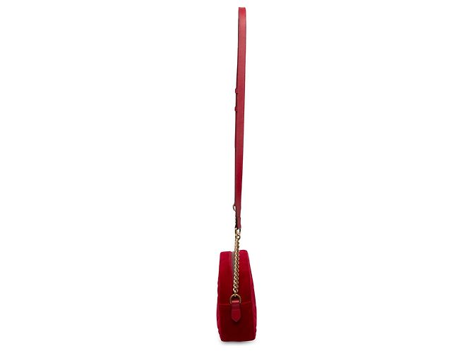 Gucci Borsa a tracolla Small GG Marmont Matelassé in velluto rosso - vista 7