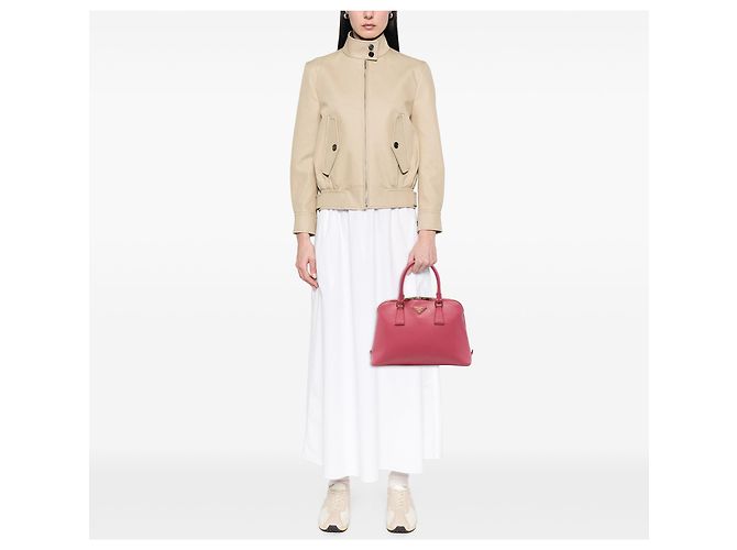Borsa Prada Pink Medium Saffiano Lux Promenade Satchel Rosa - vista 6