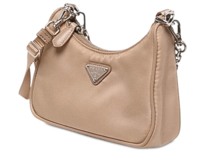 Sac Prada Mini Tessuto Re Edition 2005 Beige - vue 2