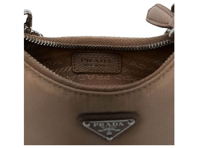 Sac Prada Mini Tessuto Re Edition 2005 Beige - vue 5