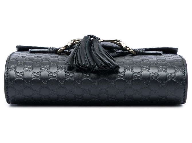 Gucci Mini Microguccissima Emily Crossbody Negro - vista 3