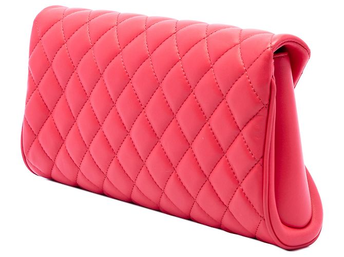 Clutch Chanel Pink Quilted Lambskin Fold Up Again Rosa - vista 2