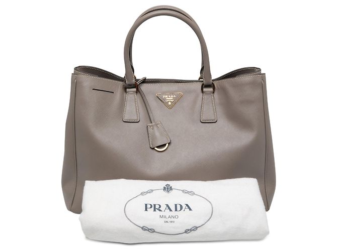 Prada Gray Large Saffiano Lux Gardeners Tote Bag Braun - Ansicht 7