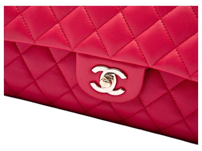 Chanel Pink Medium Classic Lambskin Double Flap - view 5