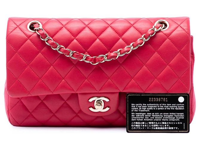 Chanel Pink Medium Classic Lambskin Double Flap - view 7
