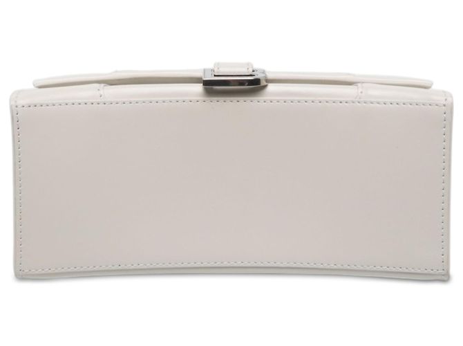 Balenciaga Hourglass Top Handle Tasche aus glänzendem Kalbsleder weiß Small - Ansicht 3