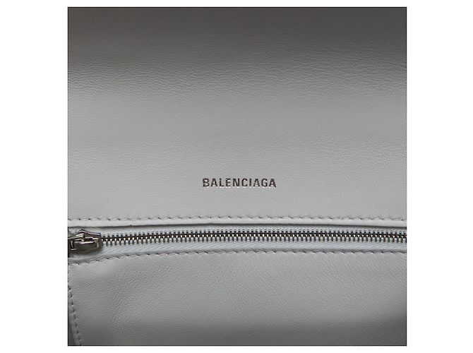 Balenciaga Hourglass Top Handle Tasche aus glänzendem Kalbsleder weiß Small - Ansicht 5