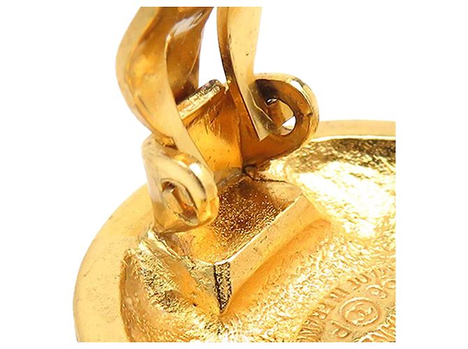 Chanel Gold CC vergoldete gesteppte runde Clip-On-Ohrringe Golden - Ansicht 12