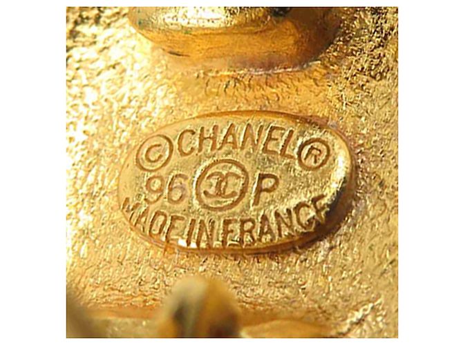 Chanel Gold CC vergoldete gesteppte runde Clip-On-Ohrringe Golden - Ansicht 4