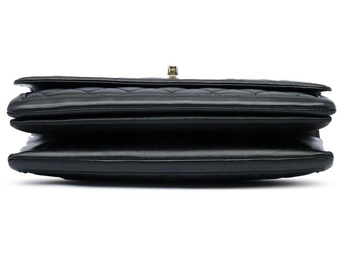 Chanel Black Medium Quilted Lambskin 3 Compartment Flap Schwarz - Ansicht 3