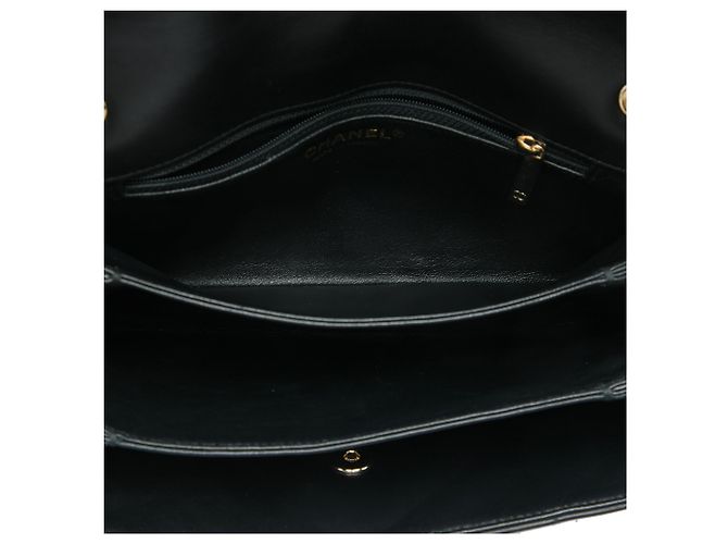 Chanel Black Medium Quilted Lambskin 3 Compartment Flap Schwarz - Ansicht 4