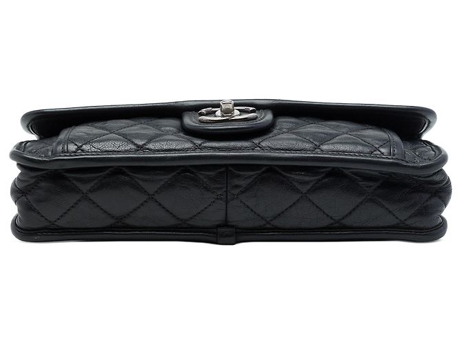 Chanel Black Medium Quilted Calfskin French Riviera Flap Nero - vista 3