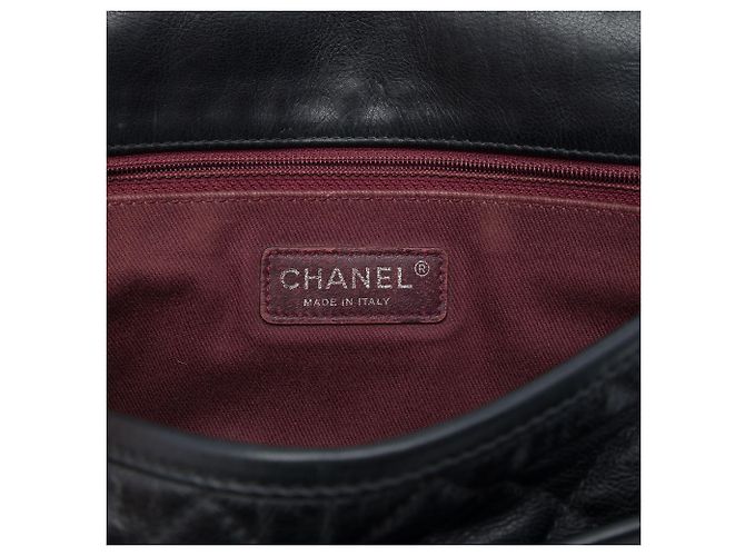 Chanel Black Medium Quilted Calfskin French Riviera Flap Nero - vista 5