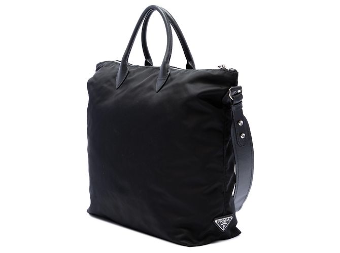 Tote convertible Prada em Tessuto preto com missangas e apliques florais - vista 2
