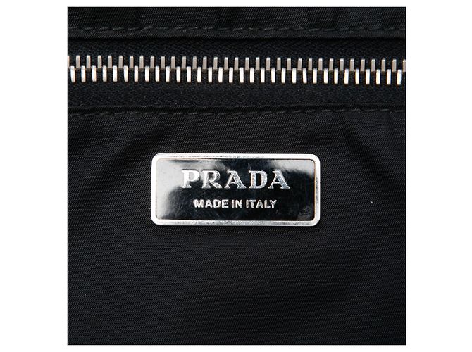 Tote convertible Prada em Tessuto preto com missangas e apliques florais - vista 5