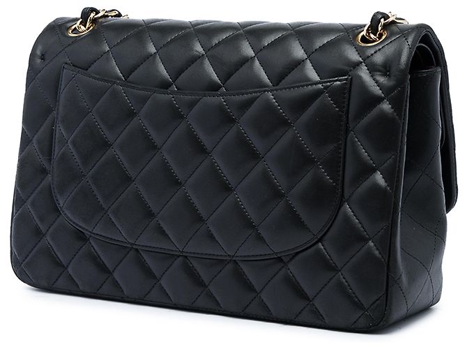 Chanel Black Jumbo Classic Lambskin Double Flap Schwarz - Ansicht 2
