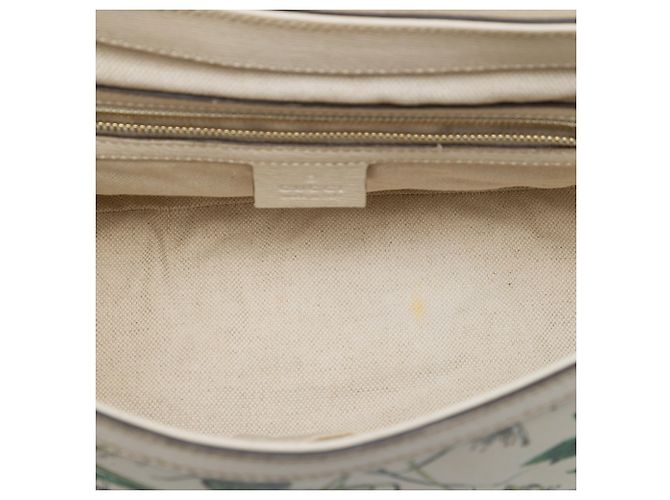 Gucci Flora Nice Stirrup Crossbody in pelle di vitello bianca Bianco Crudo - vista 4