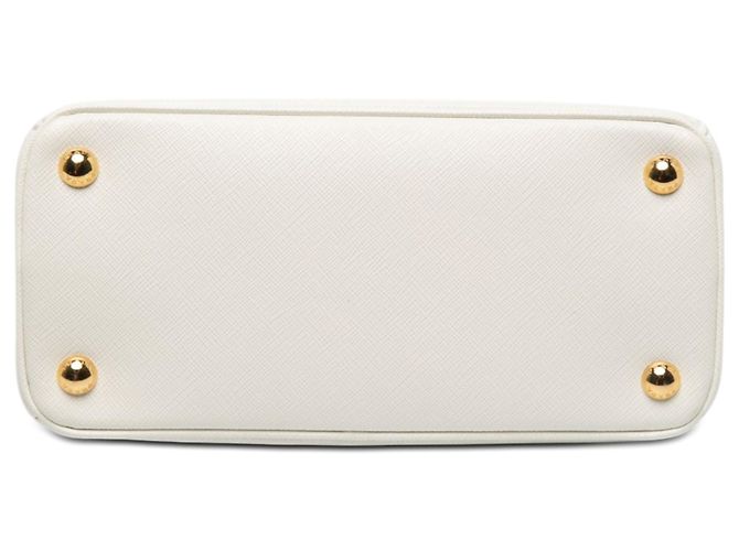 Prada Bolsa Galleria Double Zip Small em couro Saffiano branco - vista 3