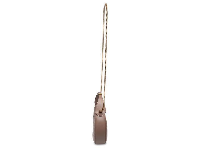 Bolsa Meia Lua Gucci Mini GG Marmont em couro de bezerro matelassê marrom Carne - vista 6