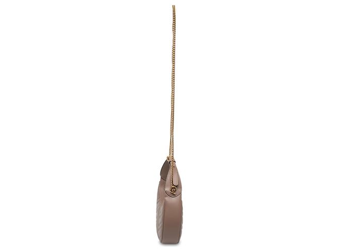 Bolsa Meia Lua Gucci Mini GG Marmont em couro de bezerro matelassê marrom Carne - vista 7