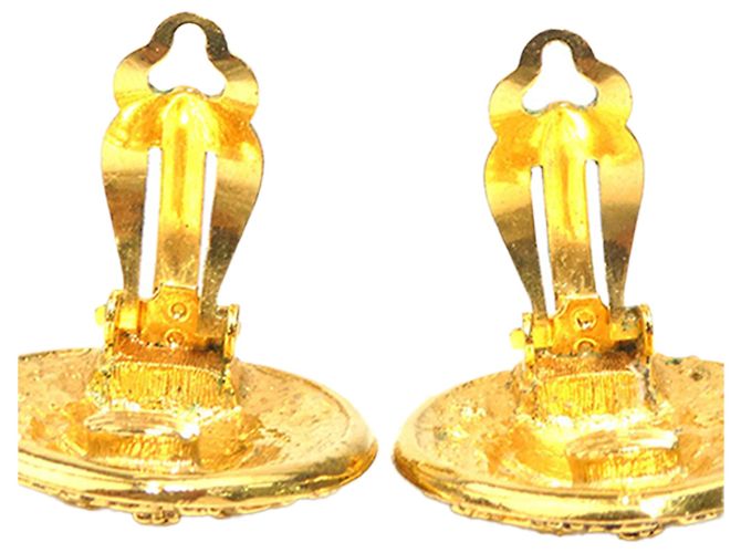 Chanel Gold vergoldete Camellia runde Clip-On Ohrringe Golden - Ansicht 6