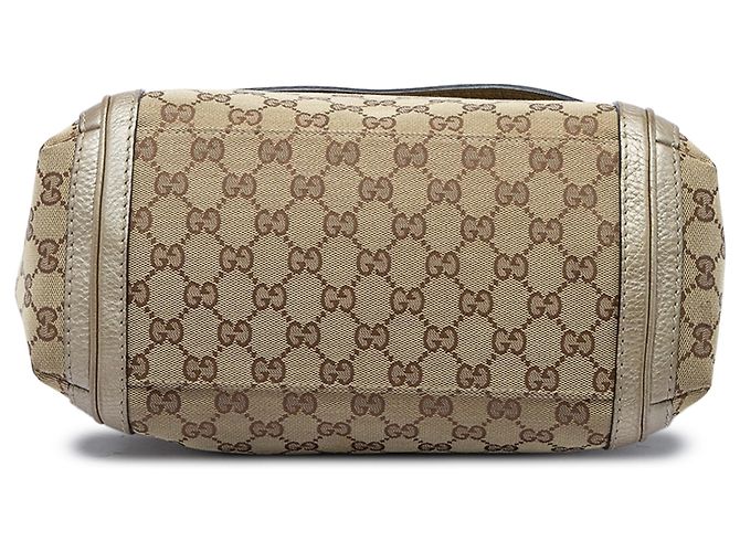 Gucci Bella Klappentasche aus beigem GG Canvas - Ansicht 2