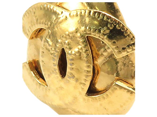 Boucles d'oreilles clips Chanel Gold CC Logo plaqué or Doré - vue 10