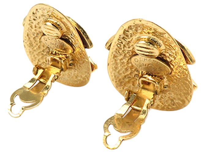 Boucles d'oreilles clips Chanel Gold CC Logo plaqué or Doré - vue 2