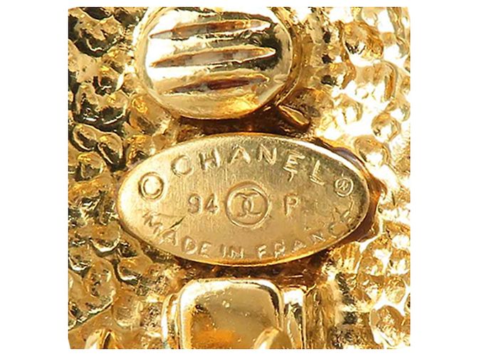 Boucles d'oreilles clips Chanel Gold CC Logo plaqué or Doré - vue 4