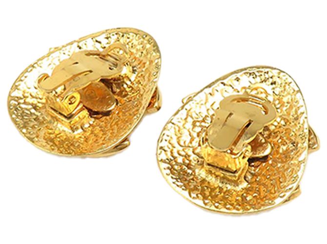 Boucles d'oreilles clips Chanel Gold CC Logo plaqué or Doré - vue 7