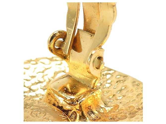 Boucles d'oreilles clips Chanel Gold CC Logo plaqué or Doré - vue 8