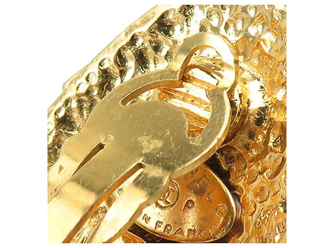 Boucles d'oreilles clips Chanel Gold CC Logo plaqué or Doré - vue 9
