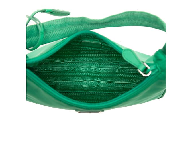 Borsa a tracolla Prada Mini Tessuto Re Edition 2000 Verde - vista 4