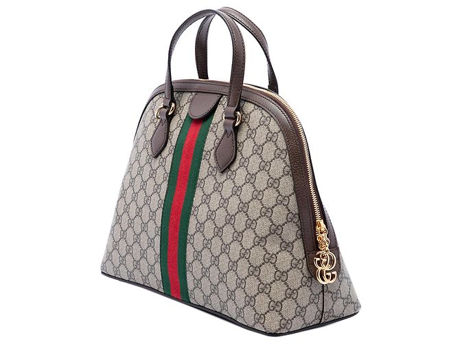 Gucci Beige Medium GG Supreme Ophidia Web Satchel - Ansicht 2