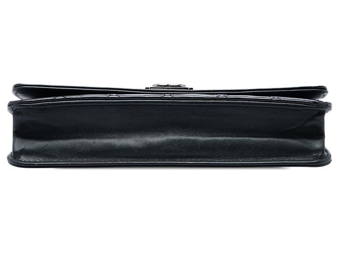 Chanel Black Quilted Patent Boy Wallet on Chain Noir - vue 3