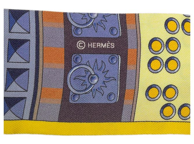 Hermès Blue Colliers de Chiens Seidentuch Twilly Blau - Ansicht 4