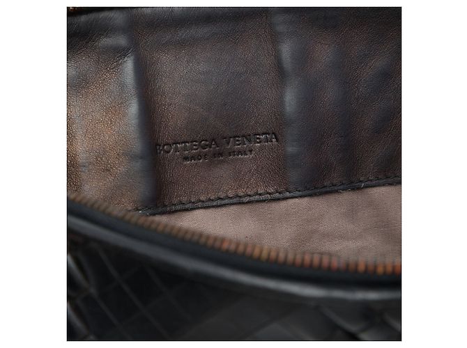 Clutch con zip Bottega Veneta Intreccio Imperatore in nappa nero - vista 5