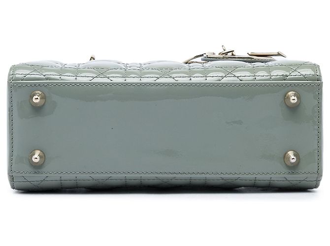 Dior Gray Small Patent Cannage Lady Dior Marrom - vista 3