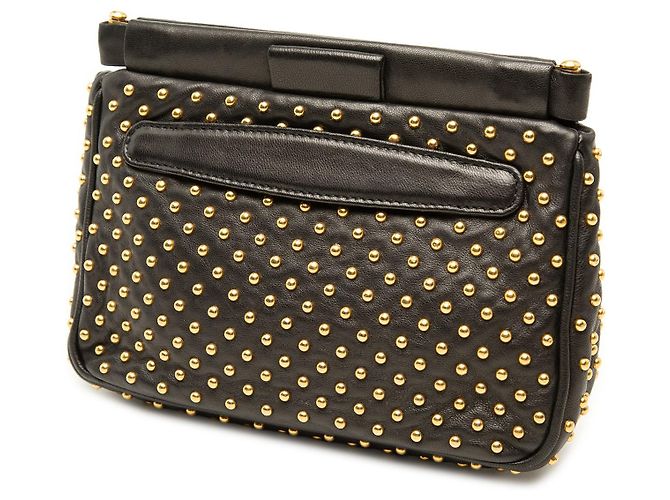 Clutch de piel con tachuelas negras Miu Miu Negro - vista 2