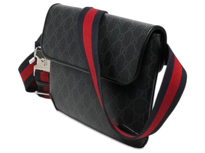 Gucci Black Small GG Supreme Web Gürteltasche Schwarz - Ansicht 2