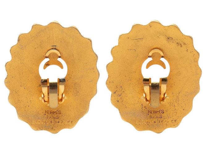 Orecchini a clip Hermès Gold placcati oro Sun D'oro - vista 2