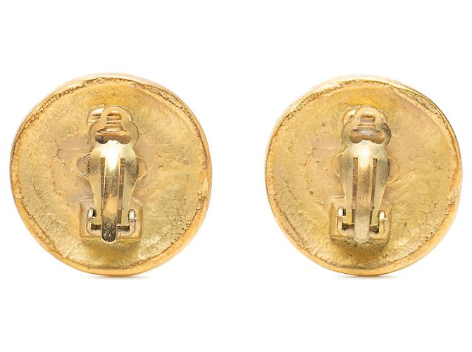 Orecchini a clip rotondi placcati oro Chanel Gold CC D'oro - vista 2