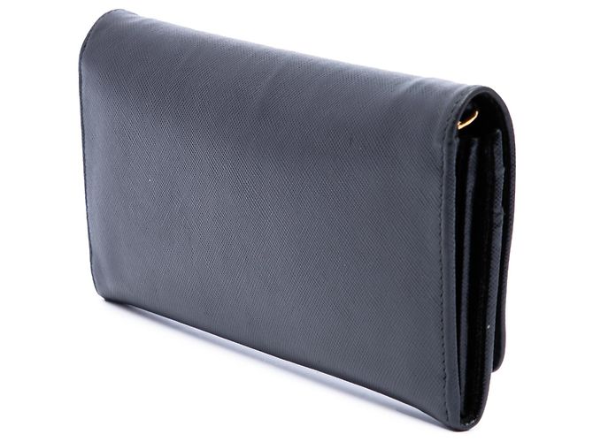 Prada Black Saffiano Wallet On Chain - view 2