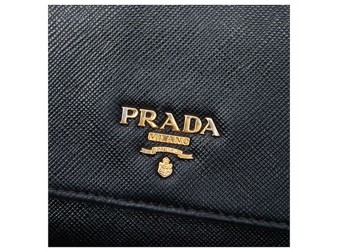 Prada Black Saffiano Wallet On Chain - view 5
